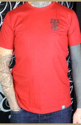 TSGAN-TSFLO-TSDAR-TSTBIB-Face-avant Rouge impression-Noir Tattoo-on-move T-shirt Tattooed-body-is-beautifful